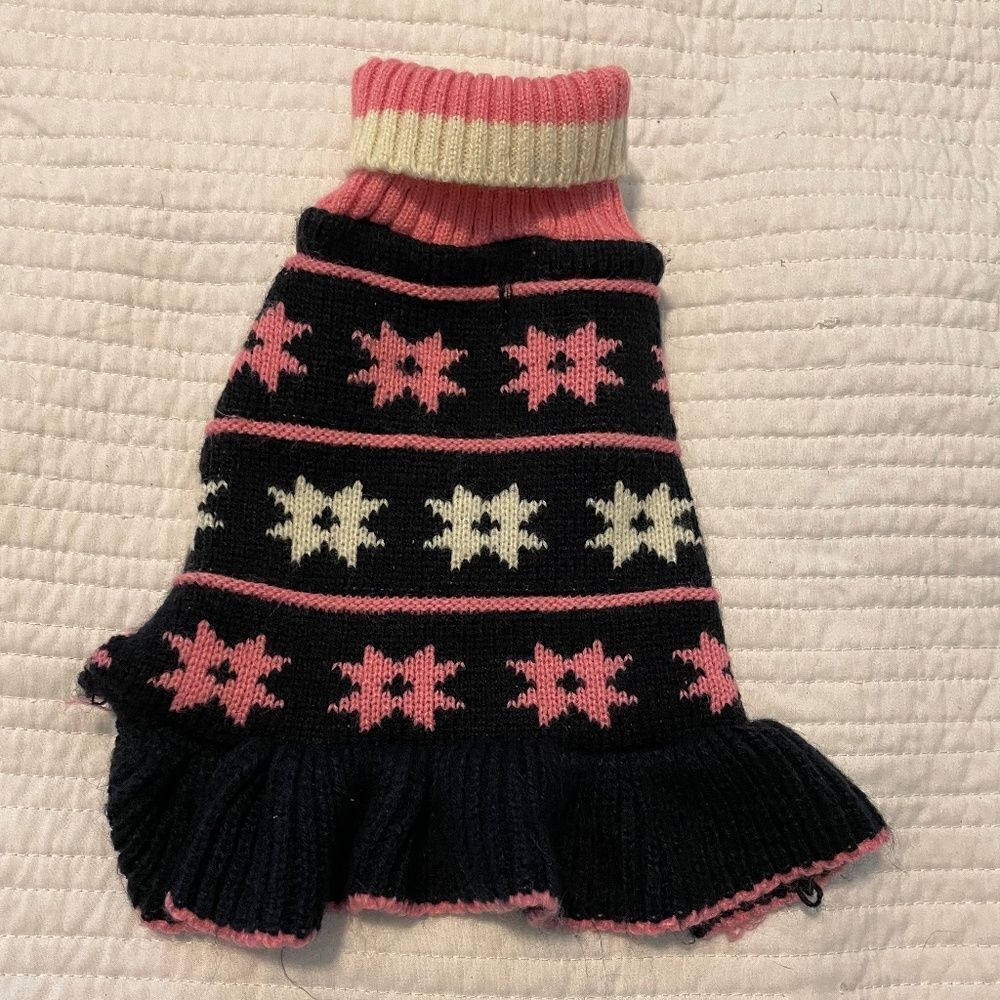 Kyeese Wear Navy Blue & Pink Skirted Doggy Sweater - S